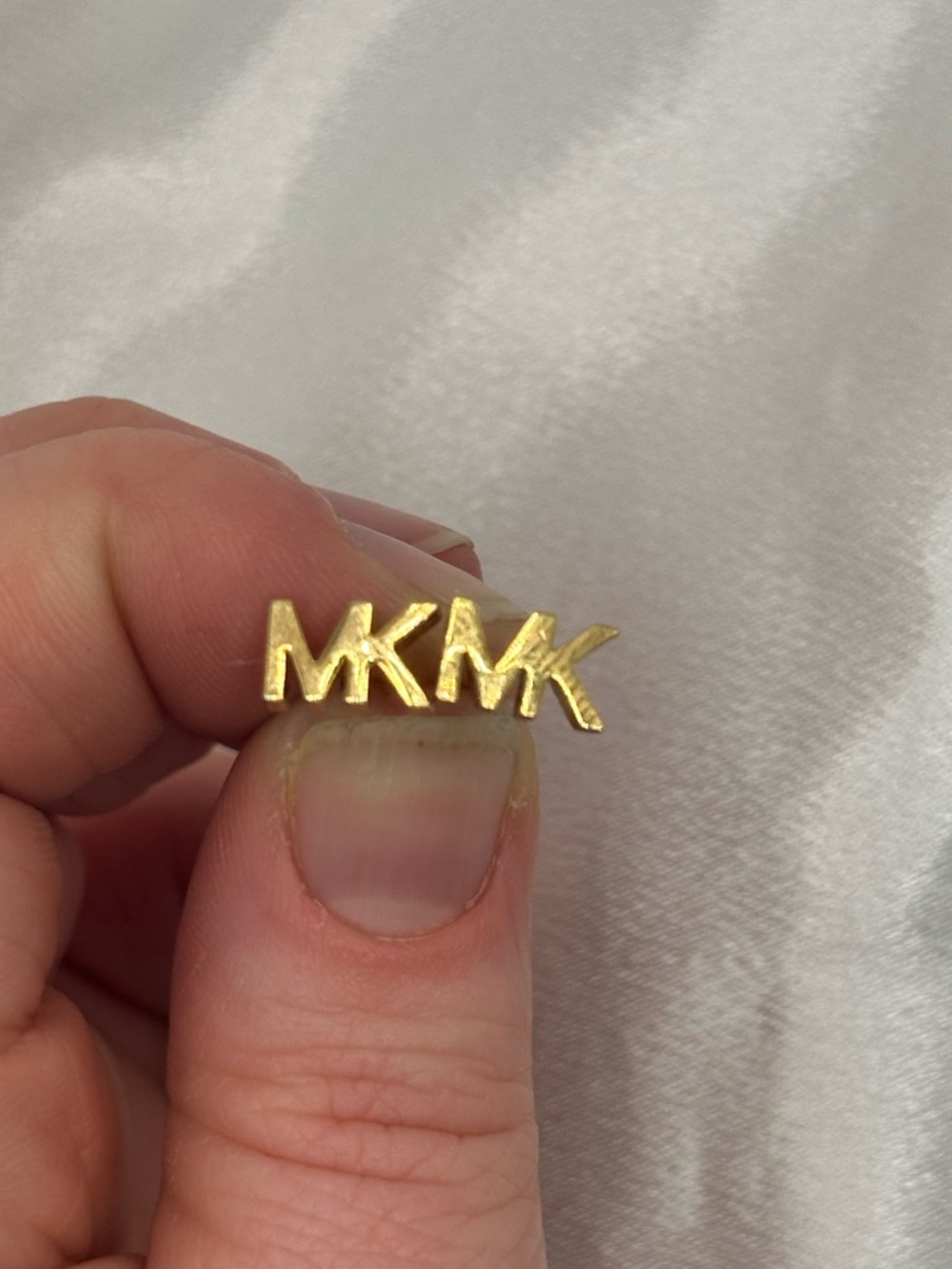Michael Kors Logo Gold Tone Stud Earrings